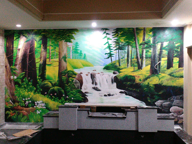 Lukisan Mural air terjun