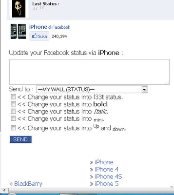 Facebook Status Updater