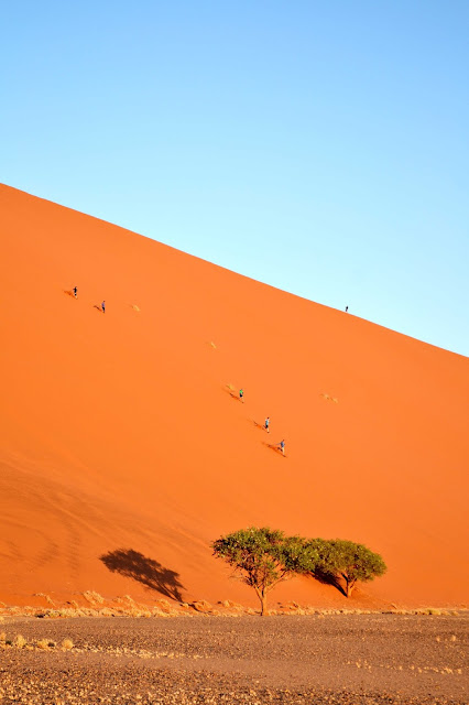 People running down dune 45 in Sossusvlei