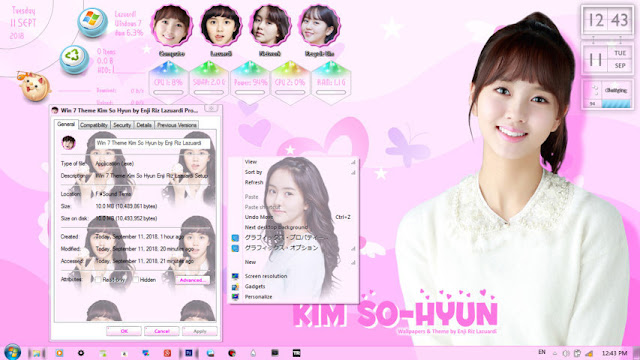 Windows 7 Theme Kim So-Hyun 김소현 / 金所炫 by Enji Riz Lazuardi