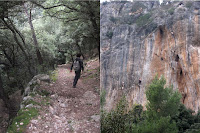 Esquerra:Darrer tros de l'excursió. Dreta: Gent fent escalada