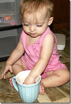 Elaine 9 months chocolate chip cookie dunk