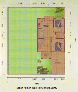  Rumah  Minimalis Type 45 12 5m X 15m Sudut Halaman  Luas  