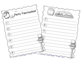 Free pasta punctuation printable from Around the Kampfire blog