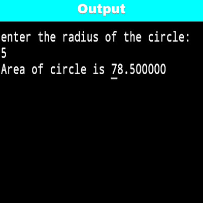 C  Program To Find Area Of Circle
