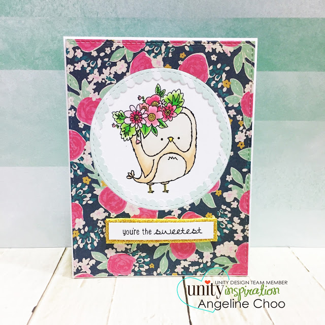 ScrappyScrappy: Springtime Owl with Unity Stamp #scrappyscrappy #unitystampco #katscrappiness #ginamariedesign #diecut #owl #springtimeowl #springtime #papercraft #card #cardmaking #stamp #stamping #copic #coloring  #sotw