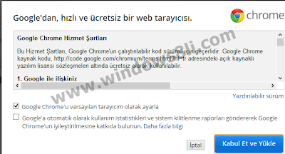 Windows 8 Chrome Kurulum