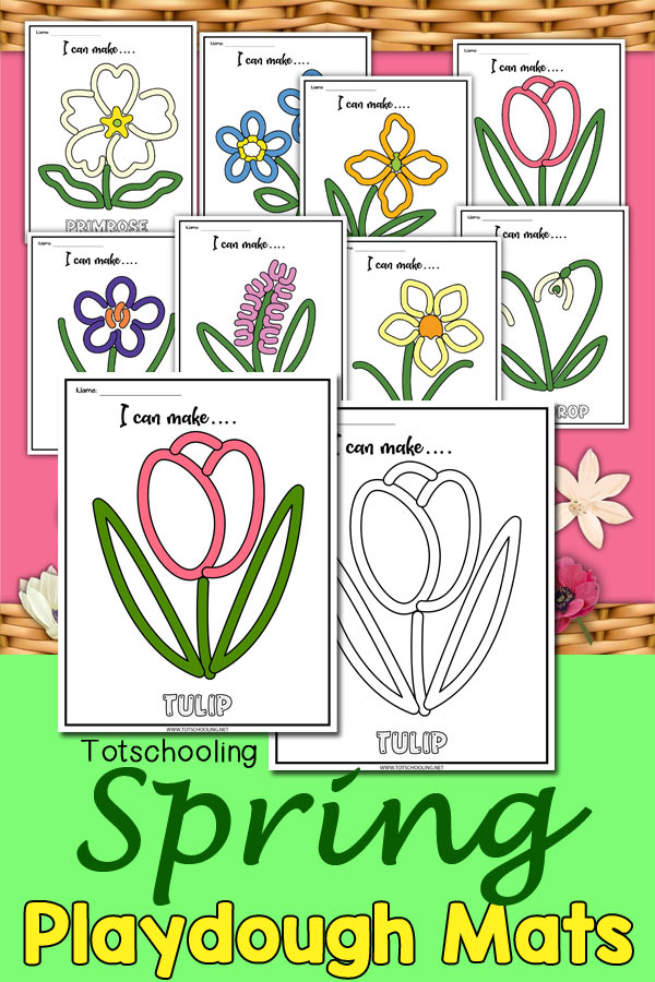 Spring Flowers Playdough Mats  Totschooling - Toddler, Preschool