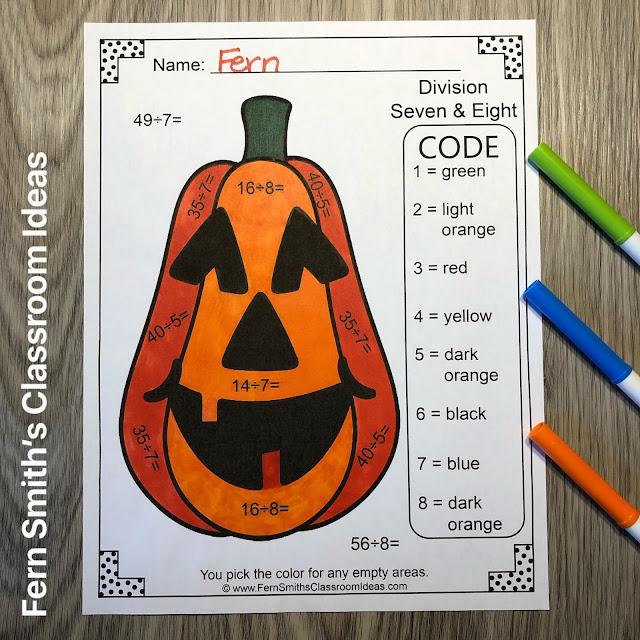 Grab These Adorable Halloween Color By Number Addition, Subtraction, Multiplication, & Division Bundle For Your Classroom Today!