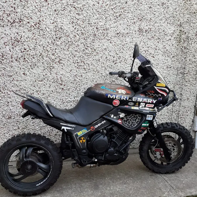 The latest iteration of Ev's ongoing project Sharktooth TDM Rat-Fighter/Zombie/Survival bike.