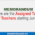 Assigned Tasks of Teachers starting June 1