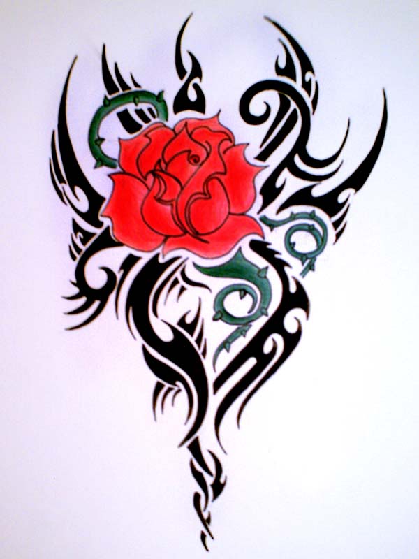 blue rose tattoo tribal rose tattoo
