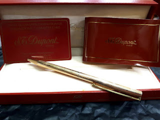Pulpen Mewah S.T. Dupont Seri 50FLH51 18k Gold Plated Original With Box Paper