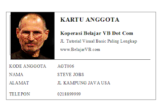 Cara Membuat Laporan Anggota Dengan VB 6.0