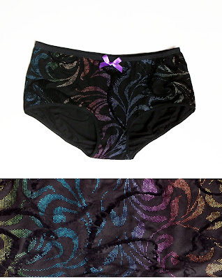 Crazy rainbow knickers with velvet swirls by bonboneva lingerie 