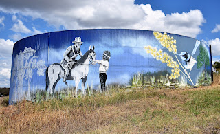 Molong Painted Water Tank by Michael Crook & Ricky Ah-see