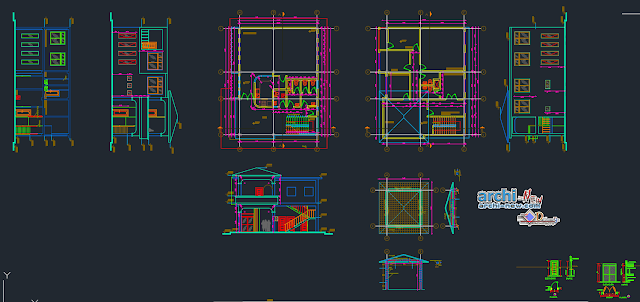 Social and administrative parish building in AutoCAD 