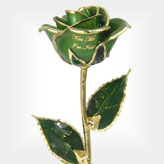 Kiss Me I'm Irish Gold Dipped Rose