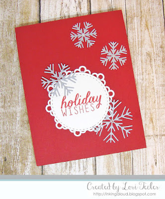 Holiday Wishes card-designed by Lori Tecler/Inking Aloud-stamps and dies from Reverse Confetti