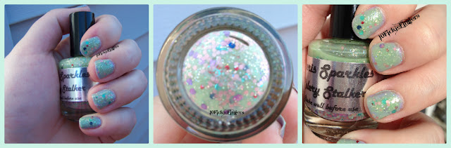 indie Paris Sparkles Celery Stalker nail polish swatches and review