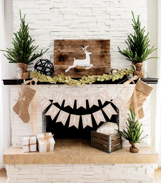 fireplace decorations christmas