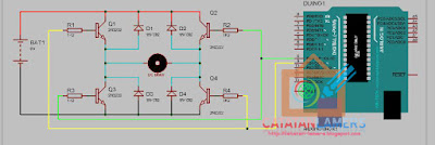  Pada artikel ini saya akan mengulas Tutorial Membuat Rangkaian Driver DC Motor menggunaka Rangkaian Driver Motor H Bridge Menggunakan Transistor untuk Arduino 