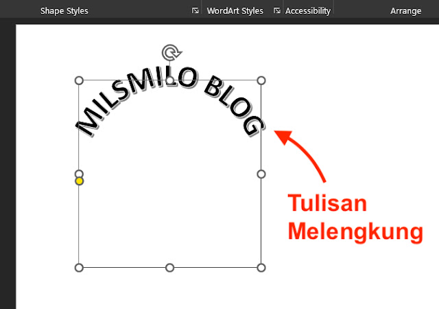 cara membuat tulisan melengkung di powerpoint, cara membuat tulisan melingkar di powerpoint, cara melengkungkan tulisan, membuat tulisan jadi melengkung dan melingkar dengan transform text microsoft powerpoint