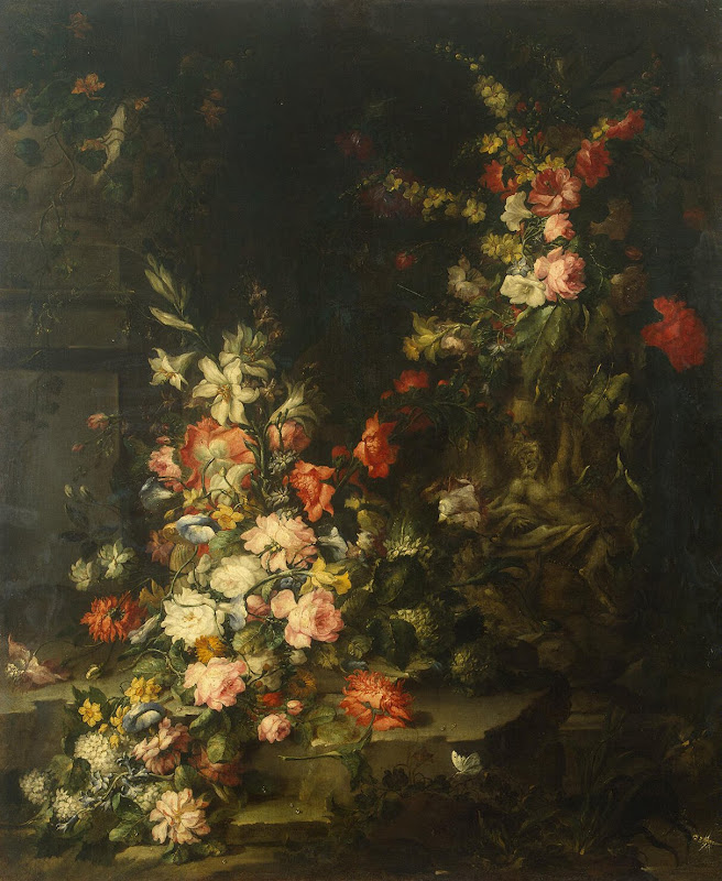 Flowers and Vase by Genovese Peirano - Still Life, Flowers Paintings from Hermitage Museum