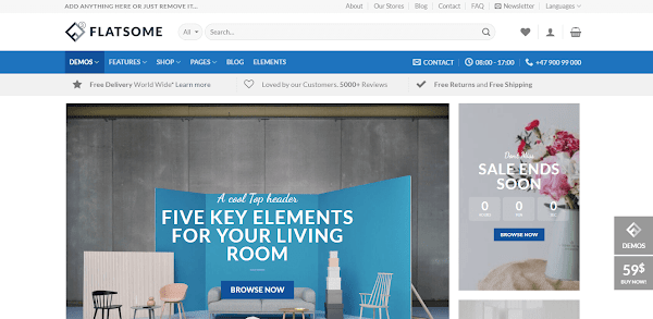 Flatsome Wordpress Ücretsiz E-Ticaret Teması