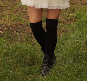 Dress in winter with over the knee socks