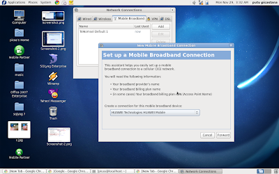 Mobile Broadband Telkomsel di Linux Fedora Core 13 dan Huawei E220 3G