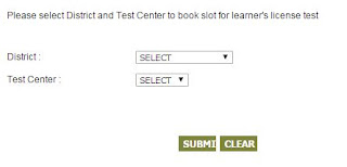 Step 2: Driving License - Learner License Slot Booking
