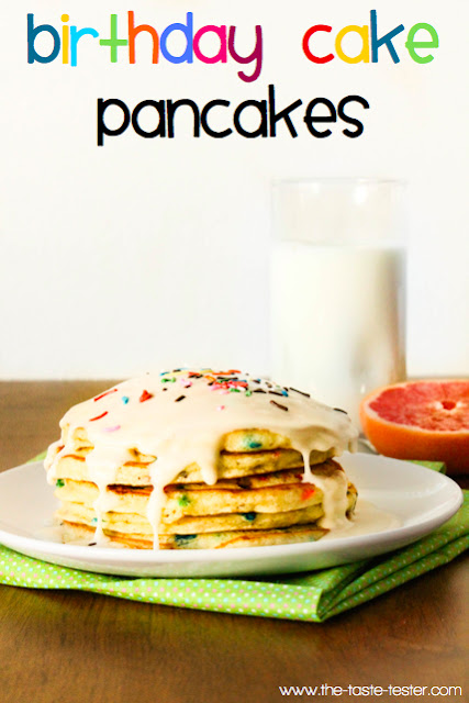 Birthday Cake Pancakes www.the-taste-tester.com #recipe #birthday