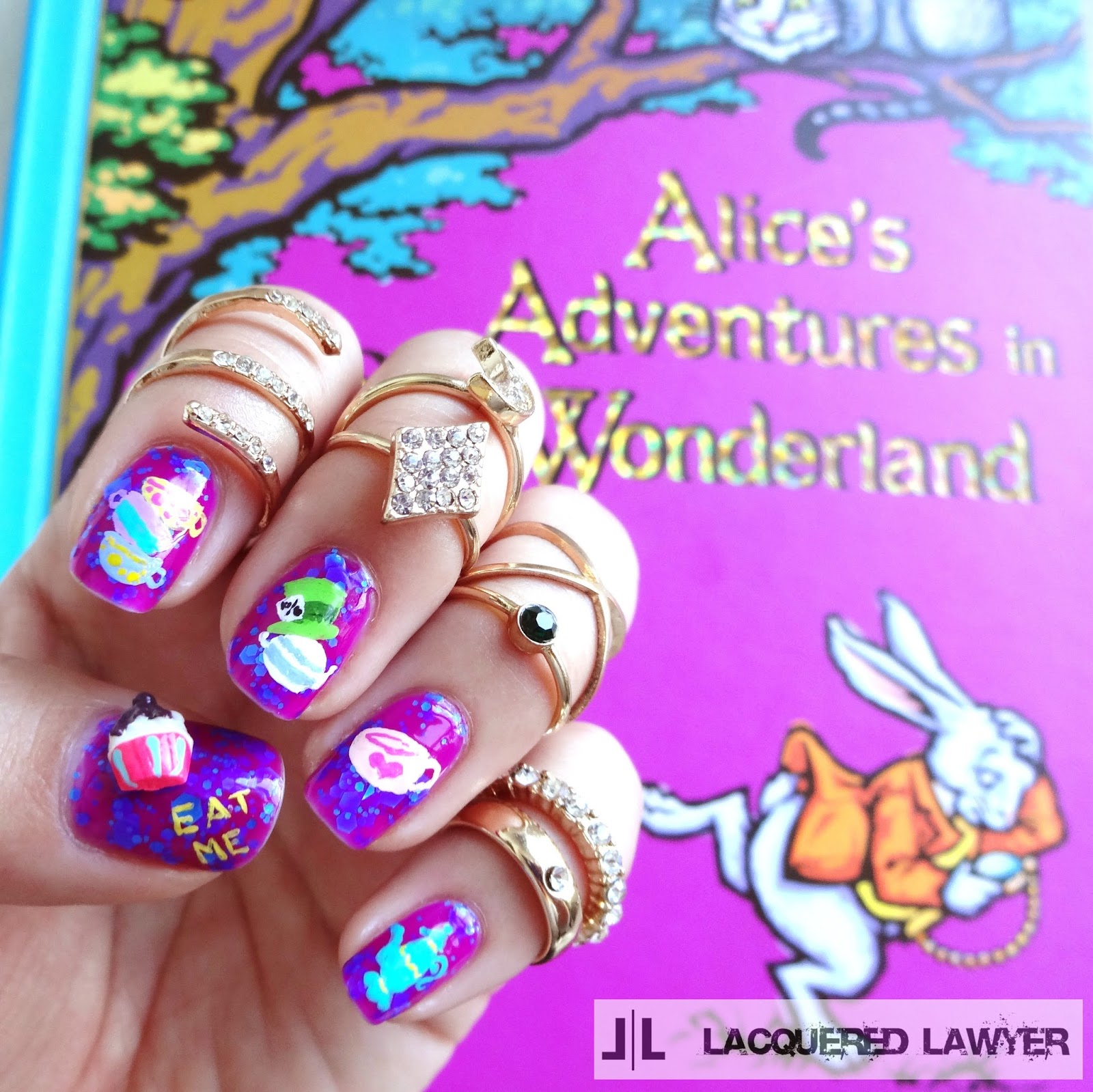 Alice in Wonderland Nail Art