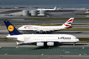 The A380 makes a B747 look like a normal airplane (sfo dlh img edited )