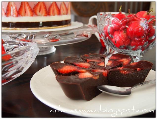 Puding Coklat Strawberry / Strawberry Chocolate Pudding 