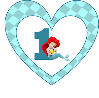 Ariel and Flounder, Toppers or Free Printable Candy Bar Labels.