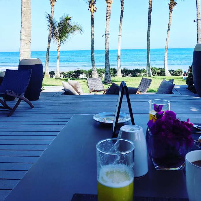 Breakfast overlooking the ocean