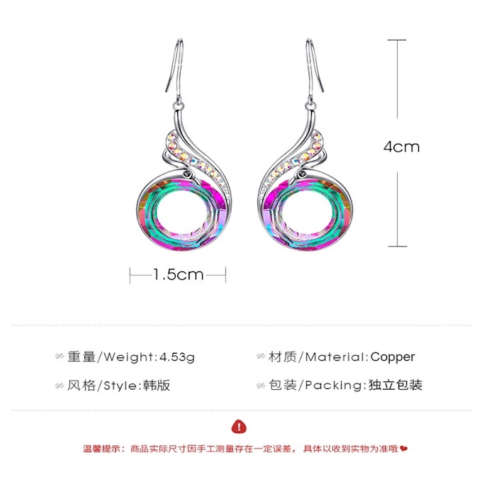 [ isaperfects.vn ] Luxury Retro Ethnic Style Hollow Shiny Colorful Cystal Rhinestone Stud Earrings