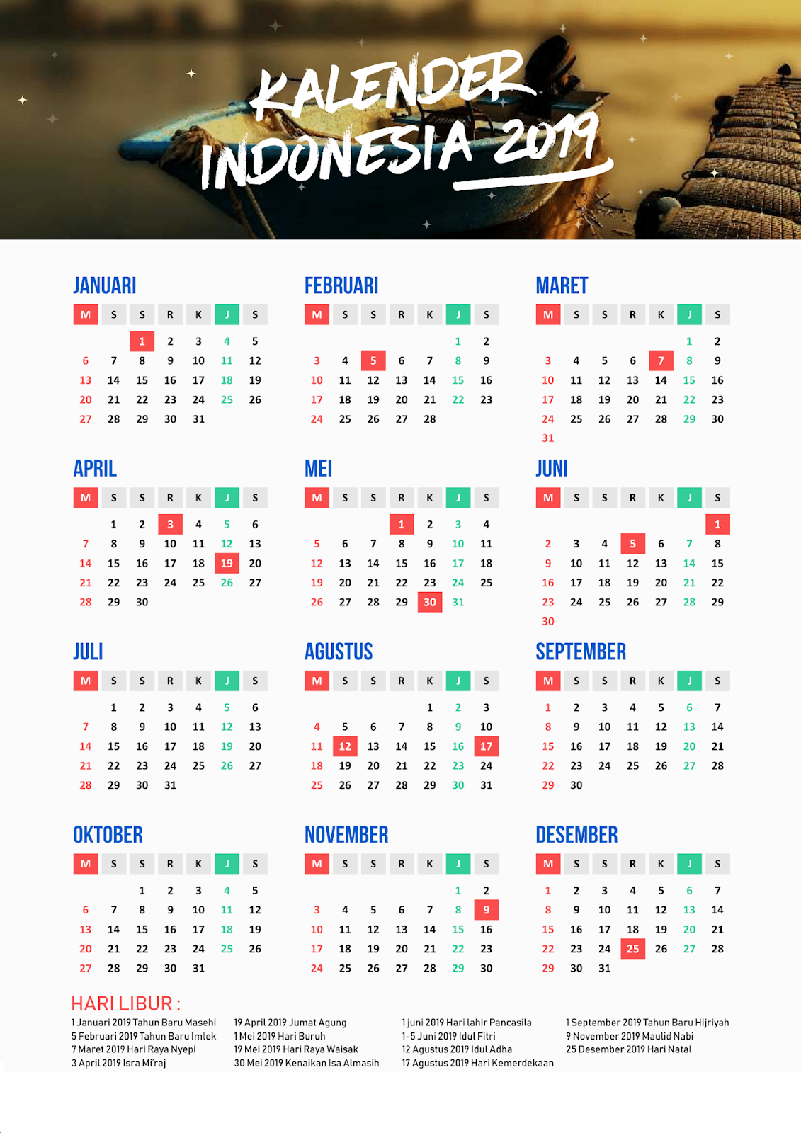 Kalender 2019 Cuti Umum - Kalender Plan