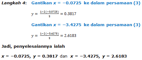 Matematik Tambahan 4 5: Penyelesaian Persamaan Serentak 