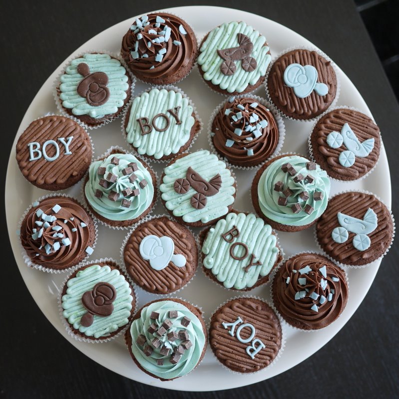 Baby boy cupcakes...