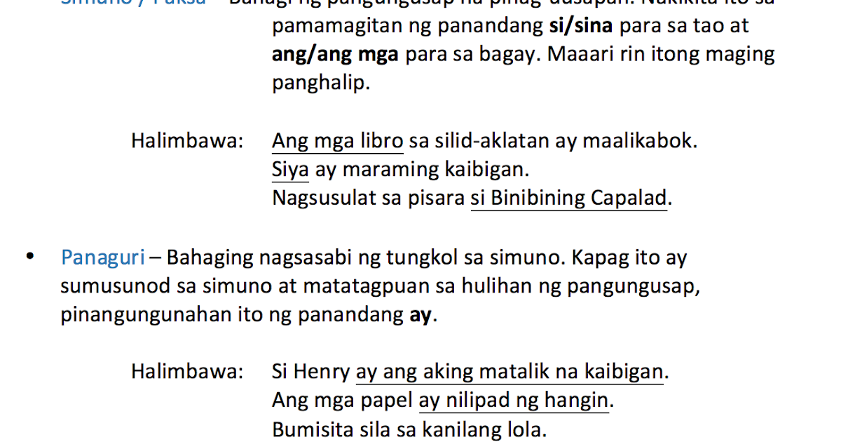 Halimbawa Ng Klaster Sa Pangungusap Teacher Abi: Filipino - Bahagi ng Pangungusap