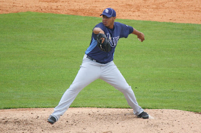 Cesar Cabral on the mound for the Rays