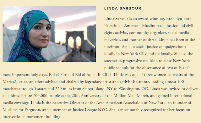 Profile of Linda Sarsour, one of the organizers of the 2017 'Women's March on Washington'.