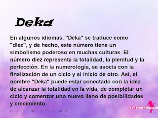 significado del nombre Deka