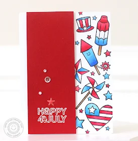 Sunny Studio Stamps: Stars & Stripes Patriotic Red, White, and Blue Card by Nancy Damiano