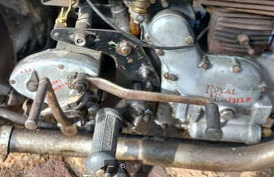 Words "Royal Enfield" appear on gearbox.