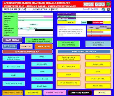 Aplikasi Raport K13 Kelas 3 SD/MI Semester 2 Kondisi Khusus