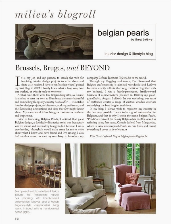 Belgian Pearls in MILIEU Spring 2014